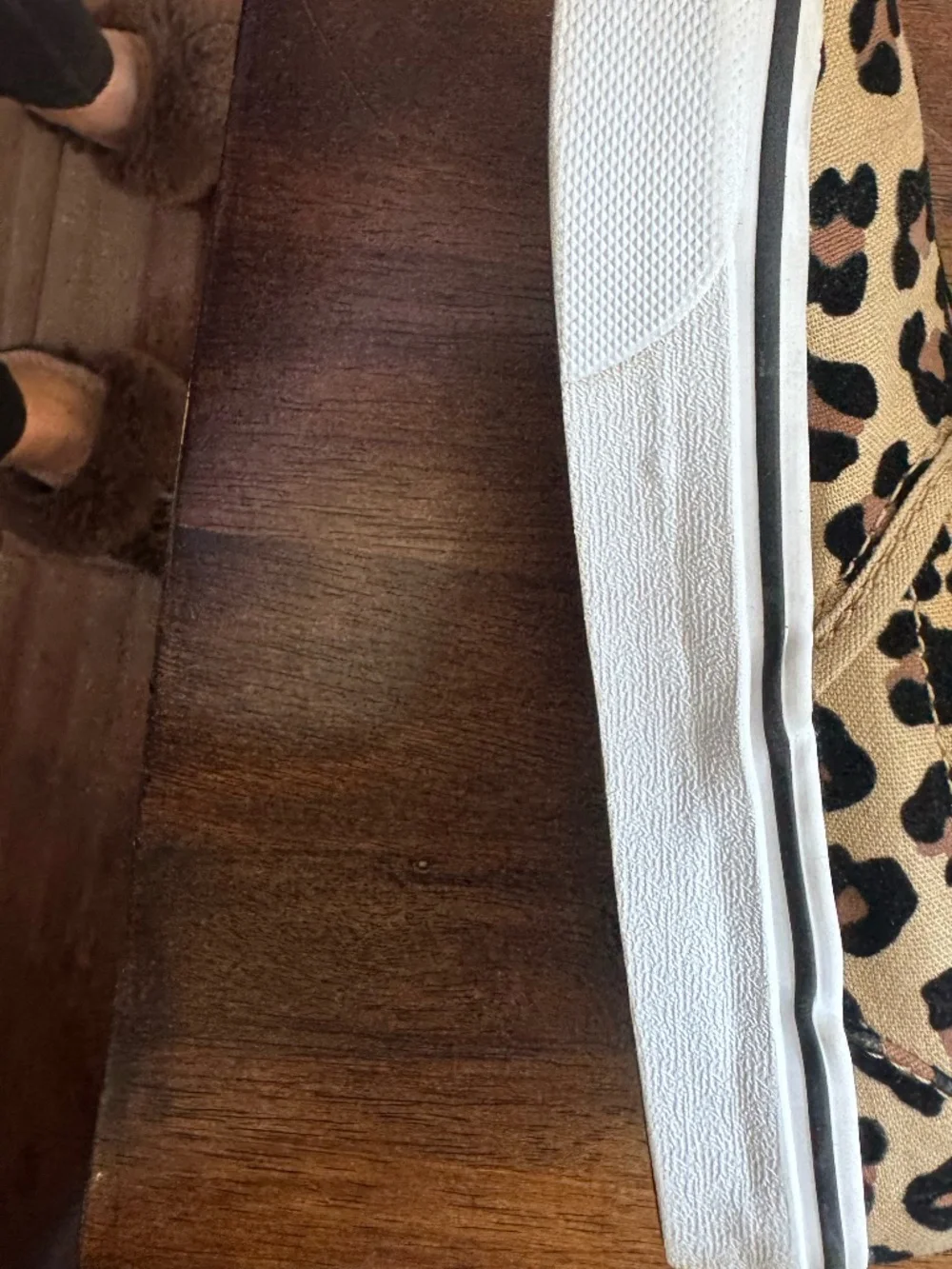Girls Leopard Print Low Top Vans, Gently Used, Size Size 3 Girls,